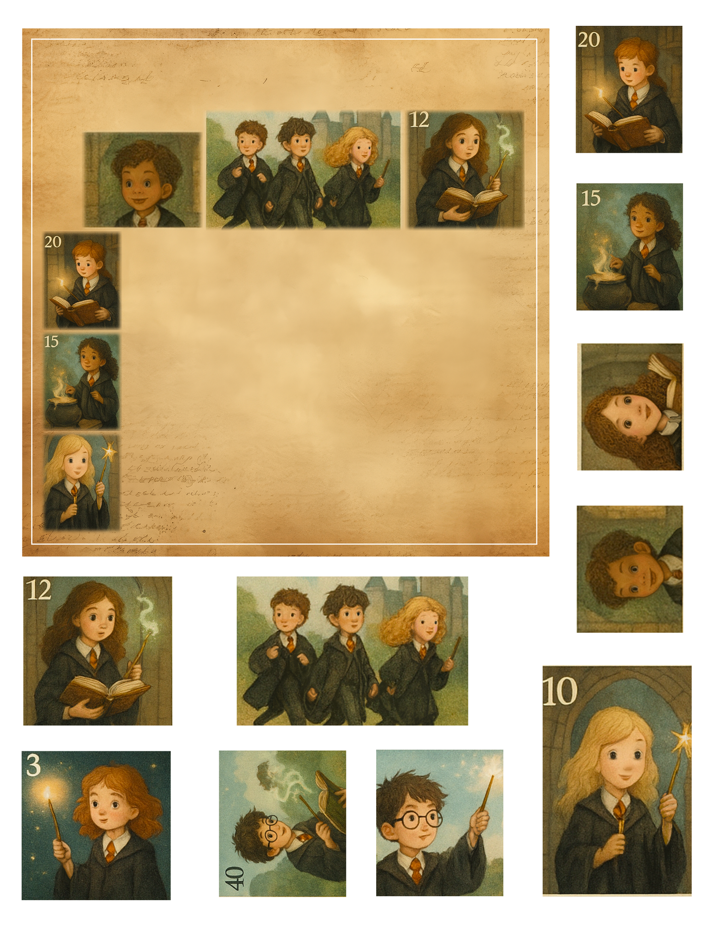 EZ Postage Printable: Wiz Kids Vintage