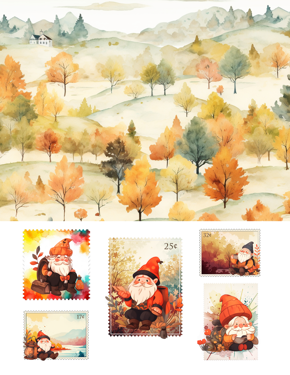 EZ Postage Printable: Fall Gnomes