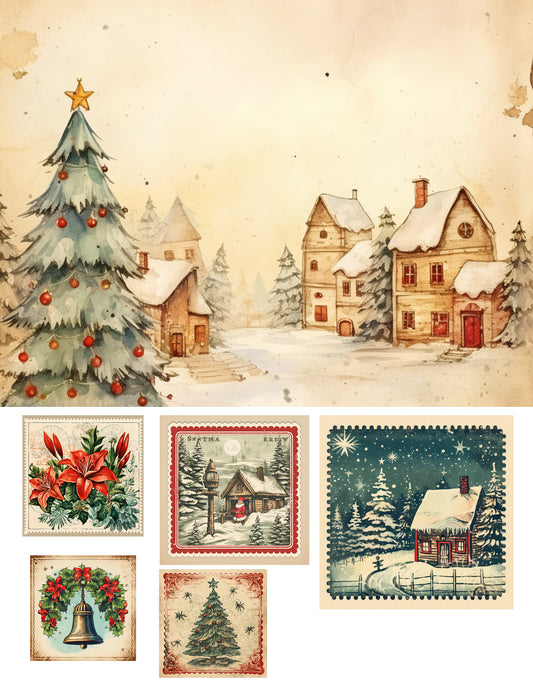 EZ Postage Printable: Vintage Christmas