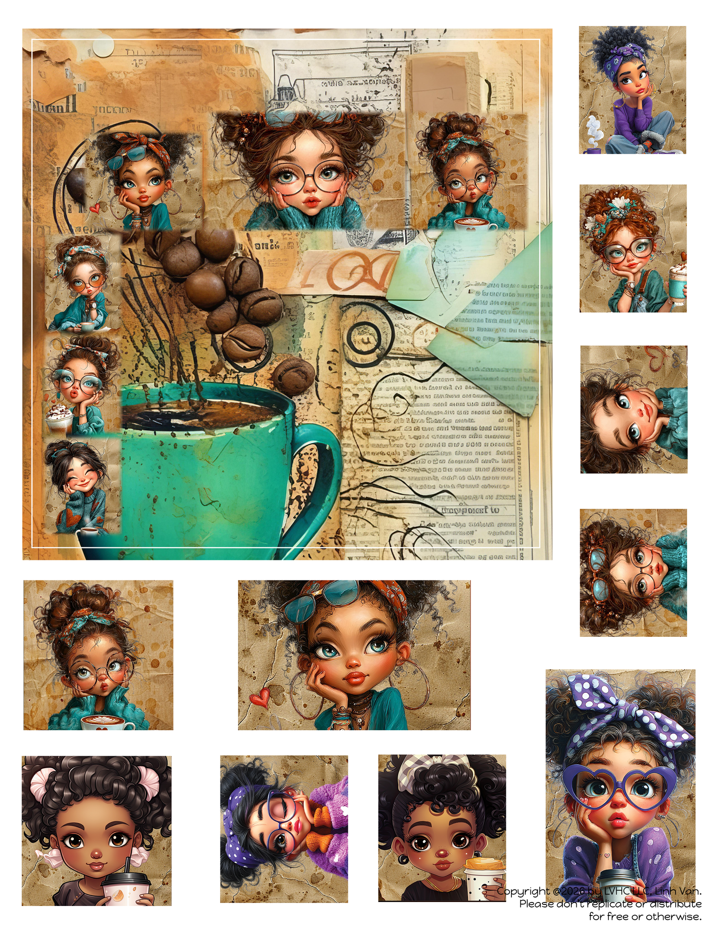 EZ Postage Printable: Coffee Girls