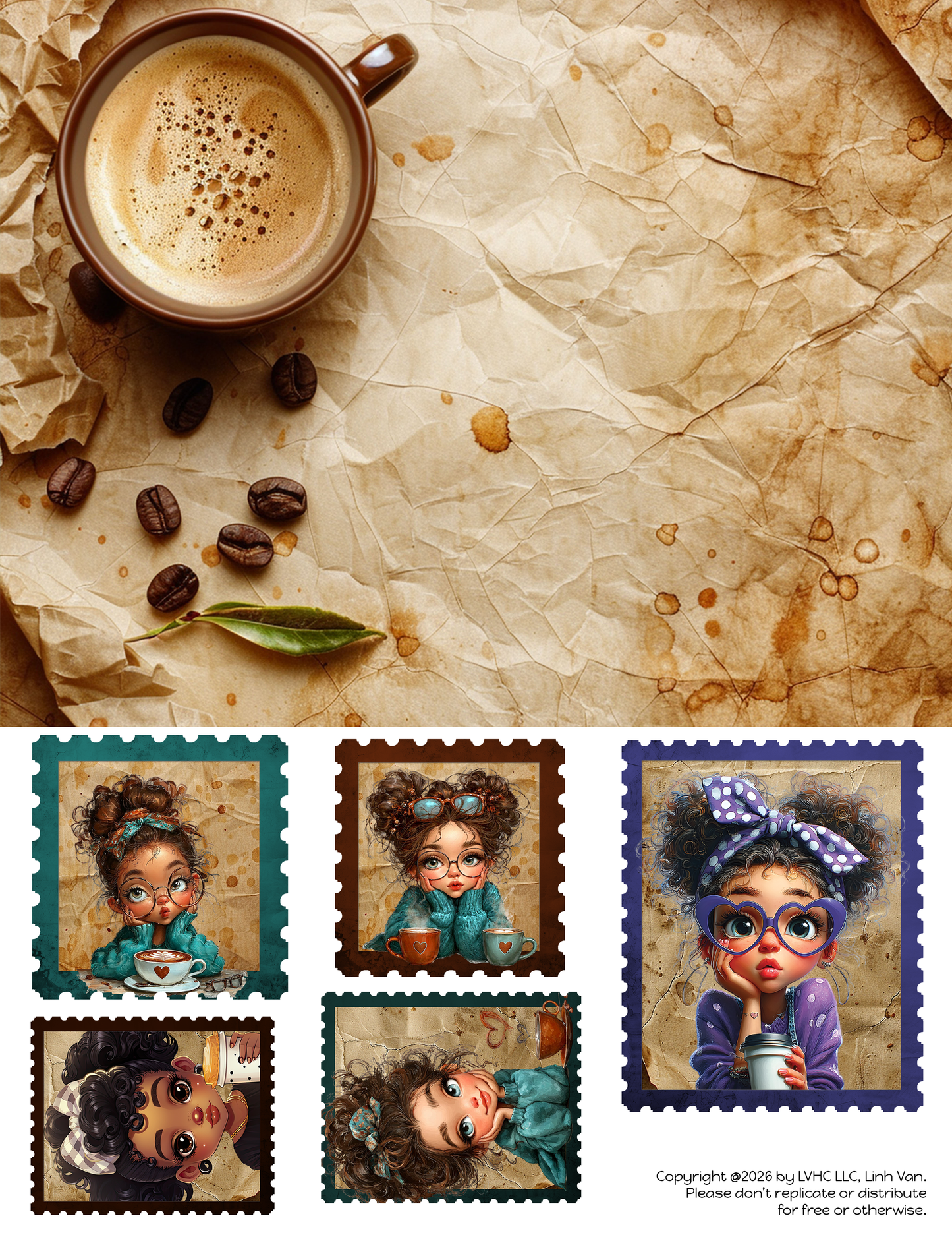 EZ Postage Printable: Coffee Girls
