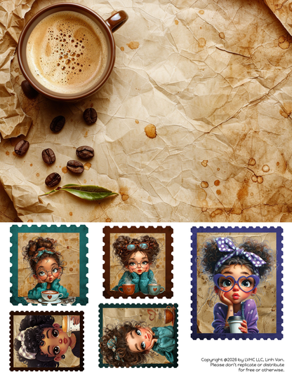 EZ Postage Printable: Coffee Girls