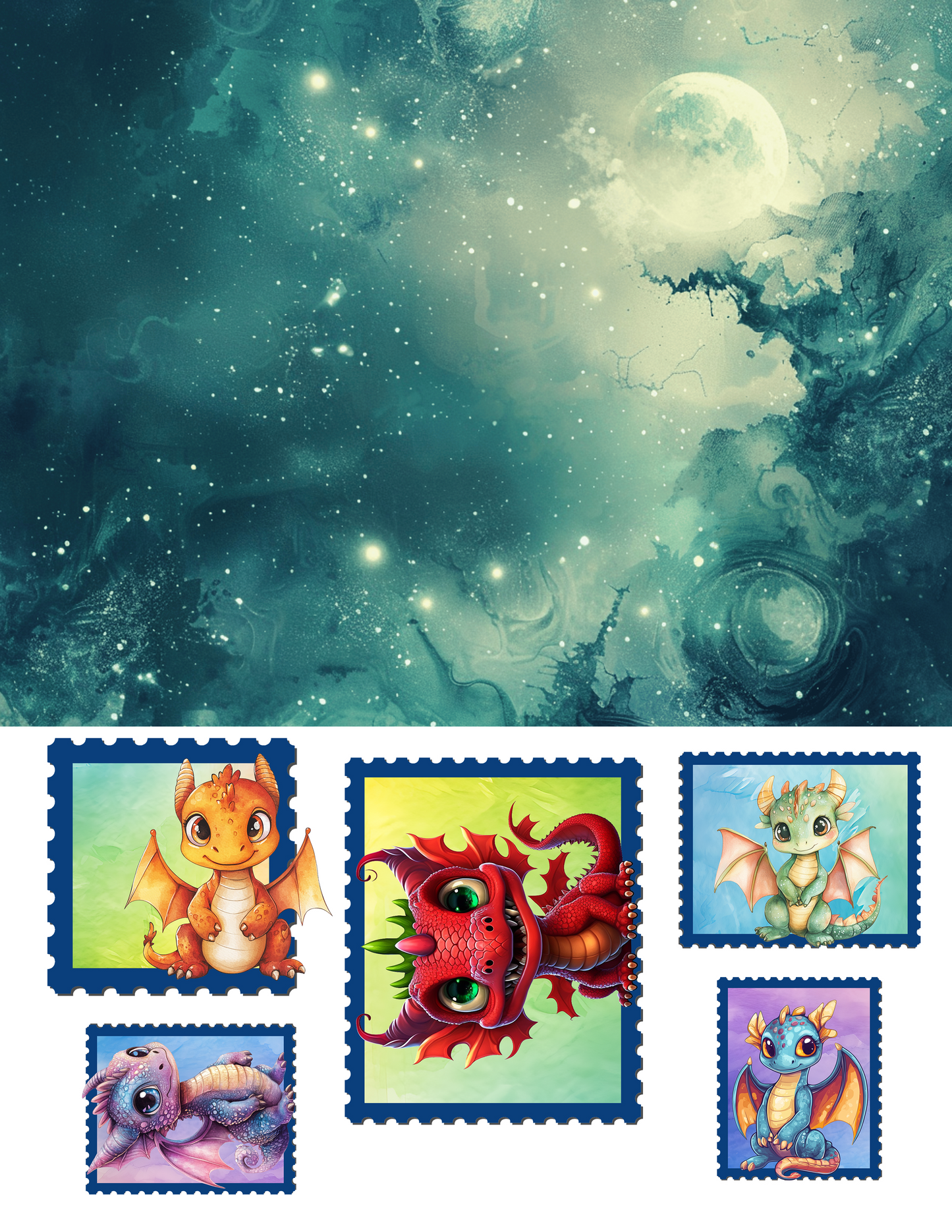 EZ Postage Printable: Cute Dragon