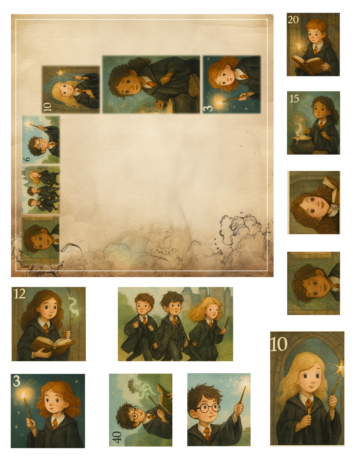 EZ Postage Printable: Wiz Kids Vintage