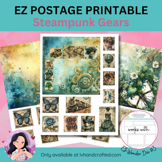 EZ Postage Printable: Steampunk Gears