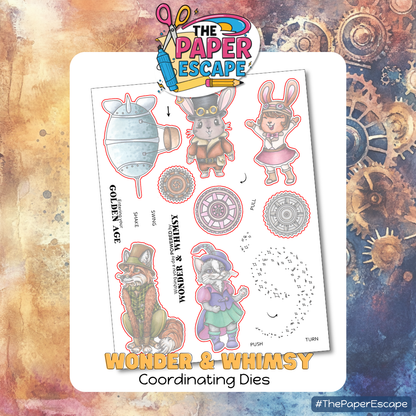"Wonder & Whimsy" 6x8 Stamp, Pre-colored Digis & Die COMBO