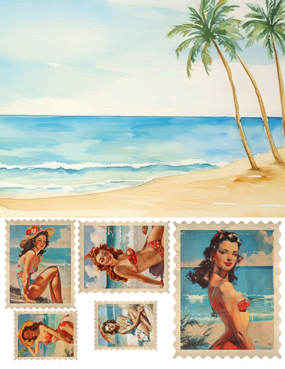 EZ Postage Printable: Beach Babes