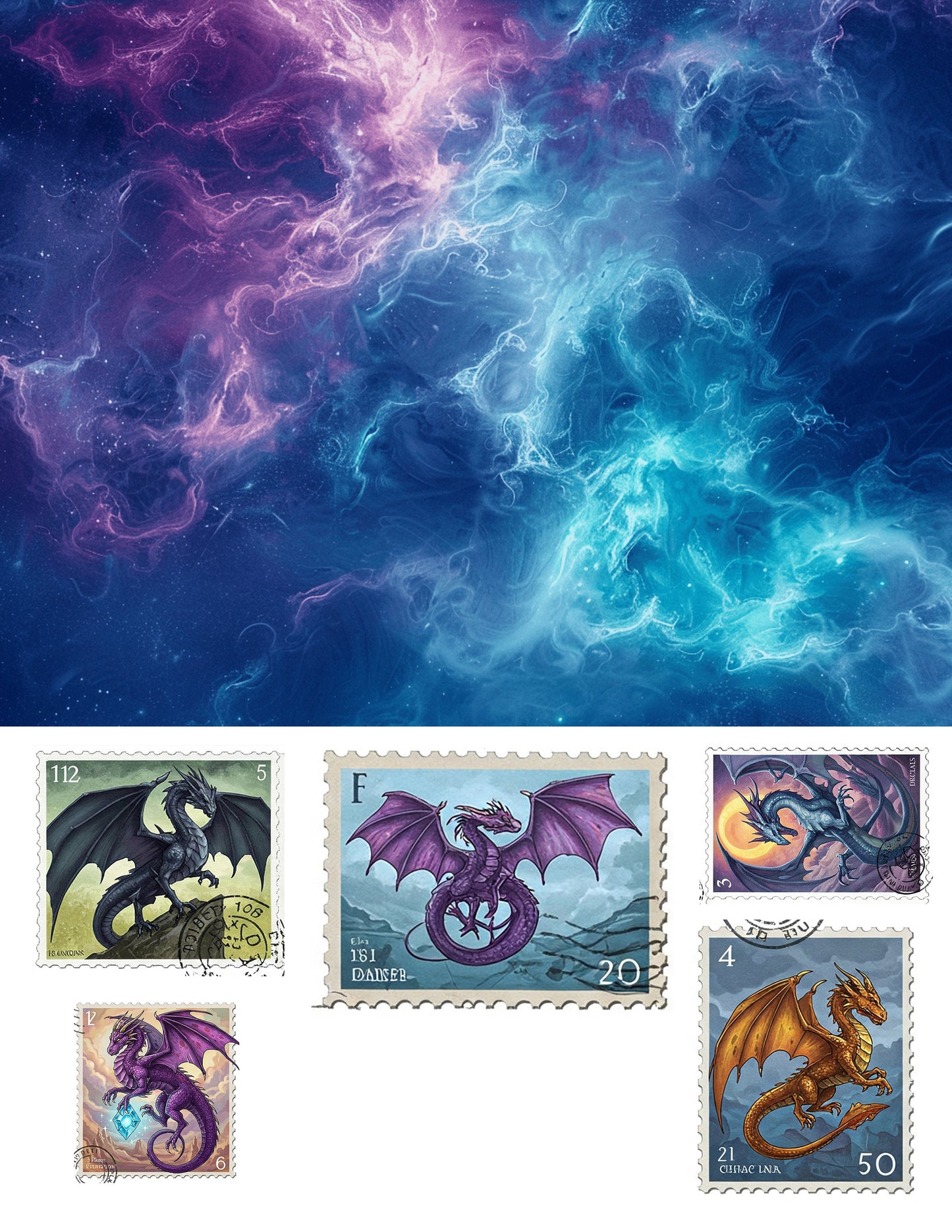 EZ Postage Printable: Fantasy Dragon