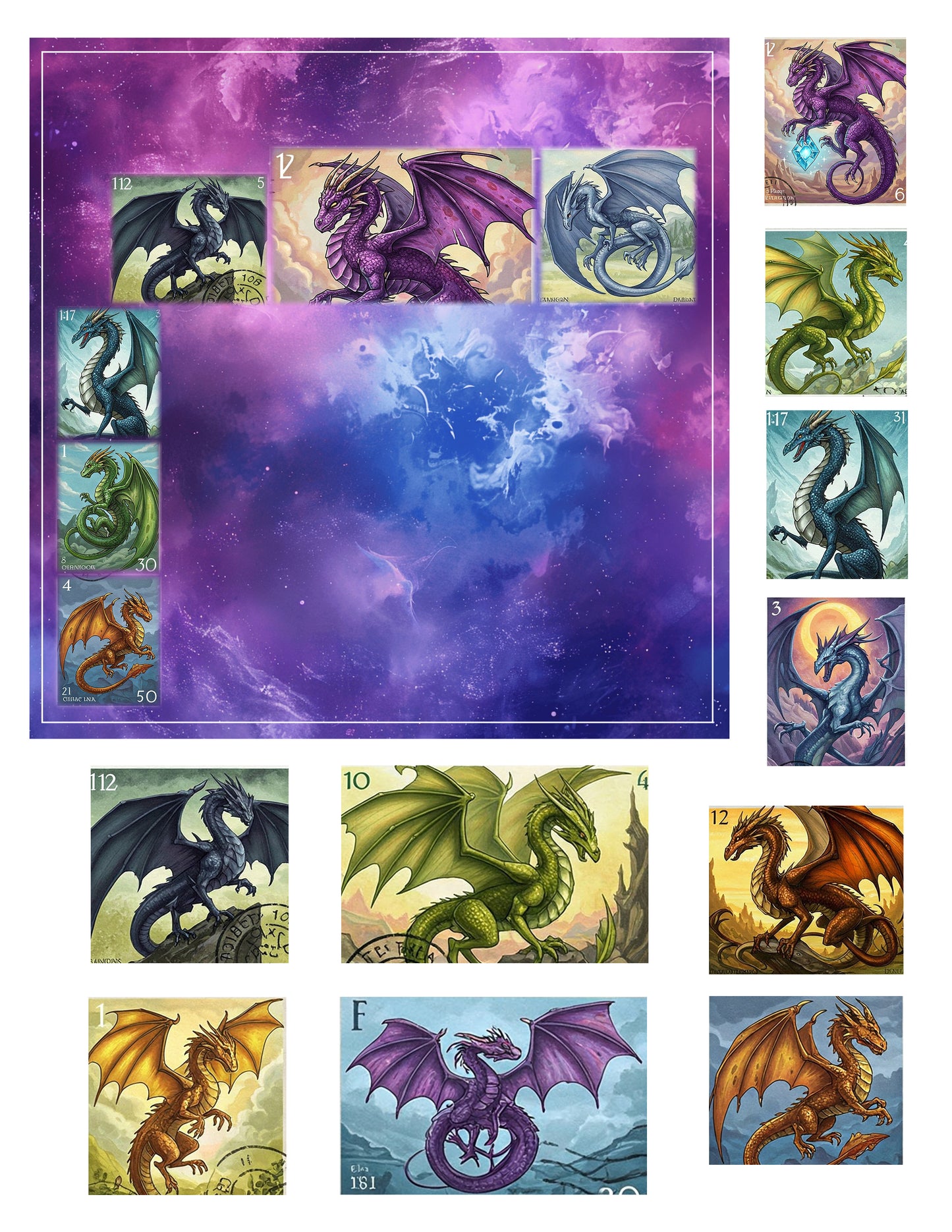 EZ Postage Printable: Fantasy Dragon