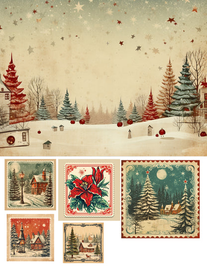 EZ Postage Printable: Vintage Christmas