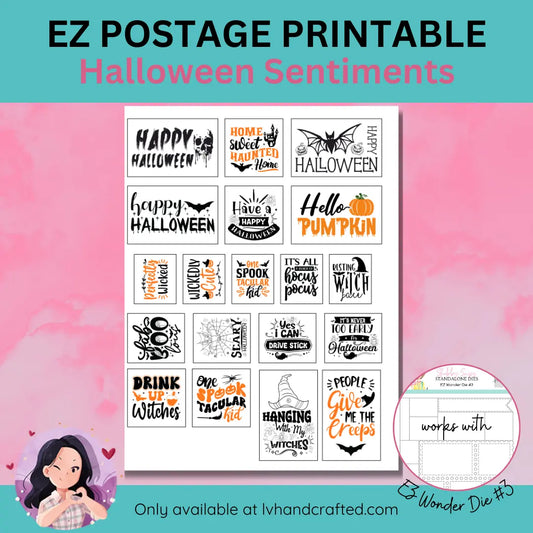 EZ Postage Printable:  Halloween Sentiments