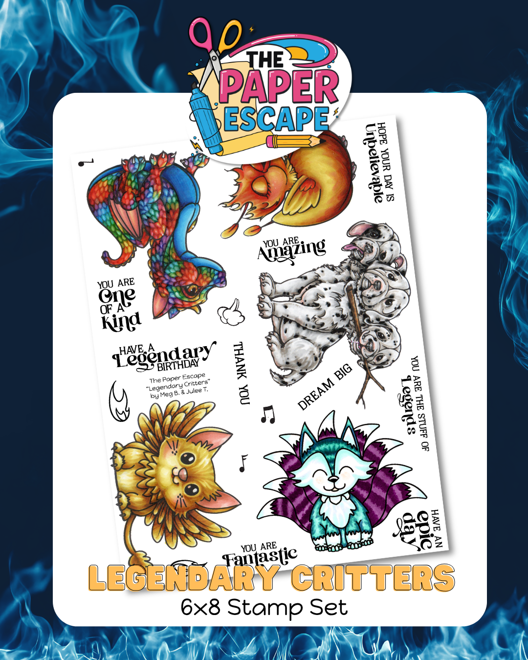 "Legendary Critters" 6x8 Stamp
